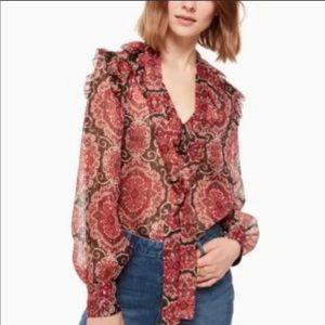 Kate Spade Medallion Metallic Top - Size Small